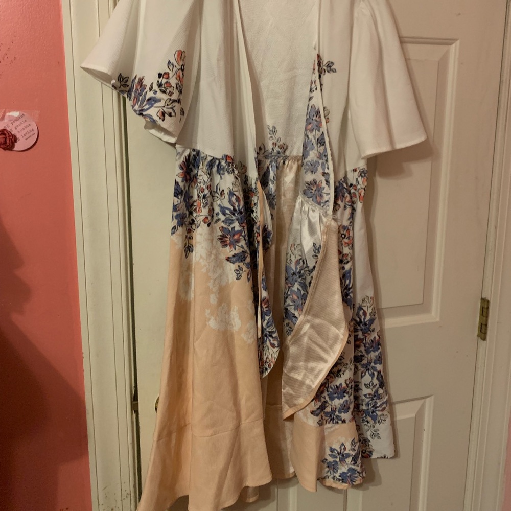 Short, wrap, bell sleeved top